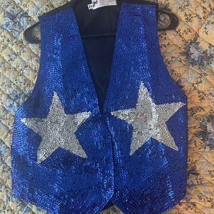 Blue and silver American sequin vest